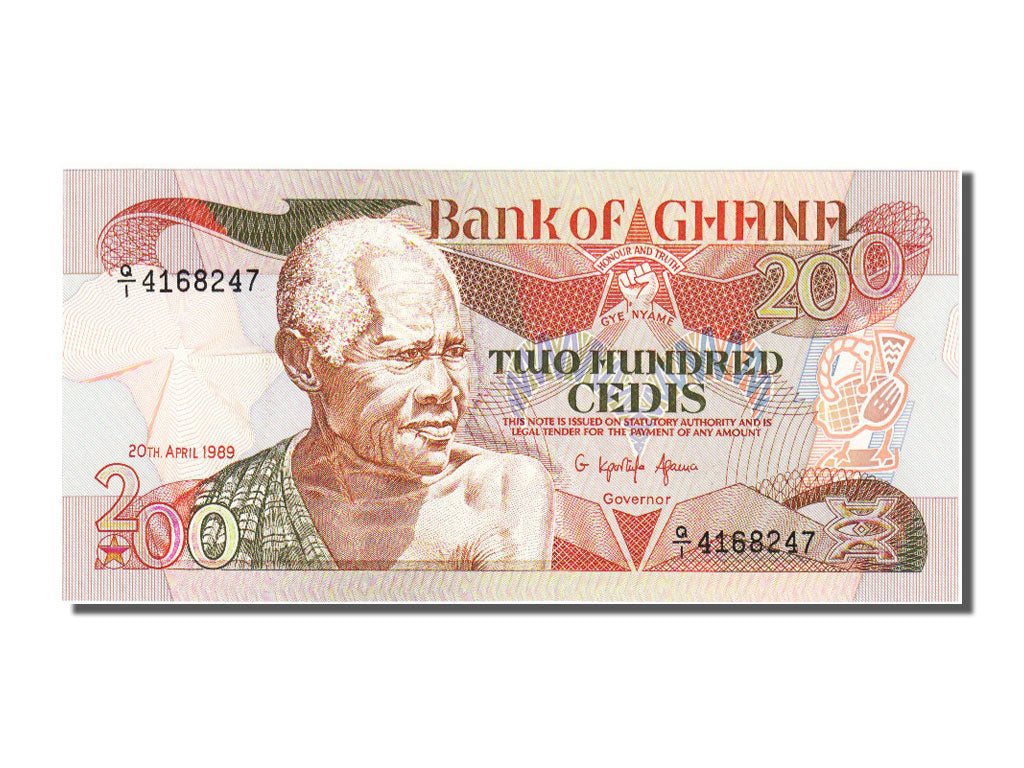 Ghana, 200 Cedis, 1989, 1989-04-20, UNC(65-70)