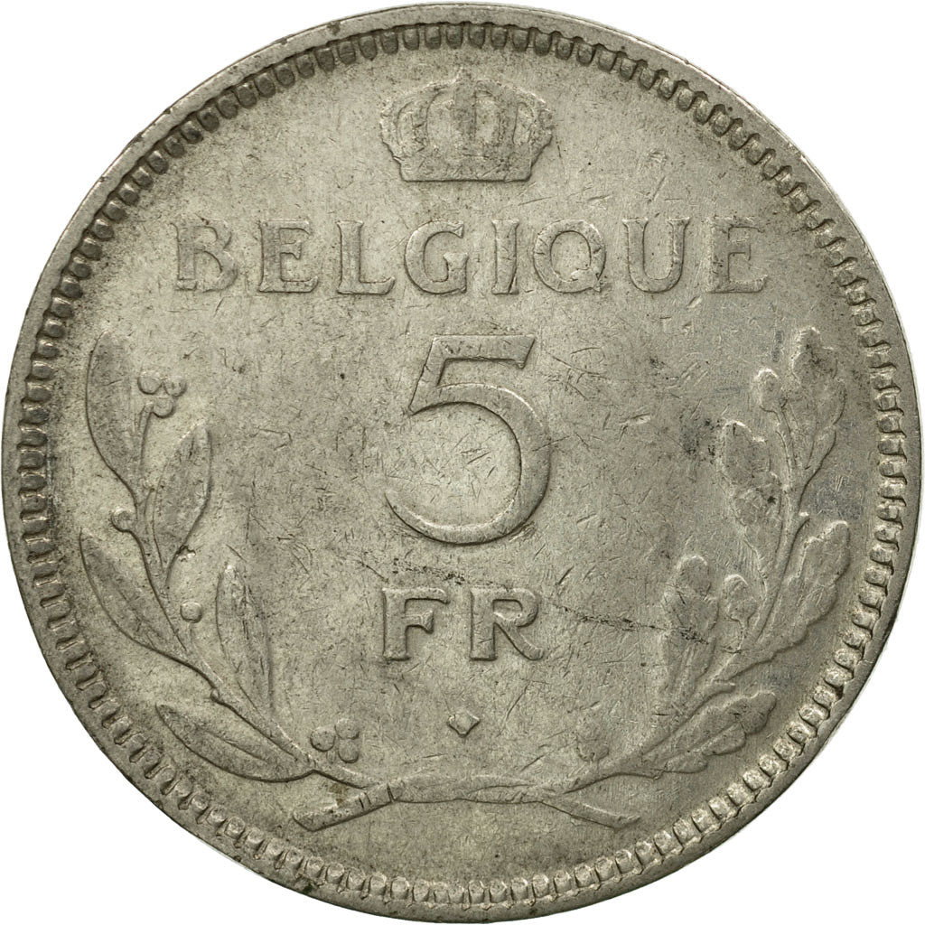 Monnaie, Belgique, 5 Francs, 5 Frank, 1936, TB+, Nickel, KM:108