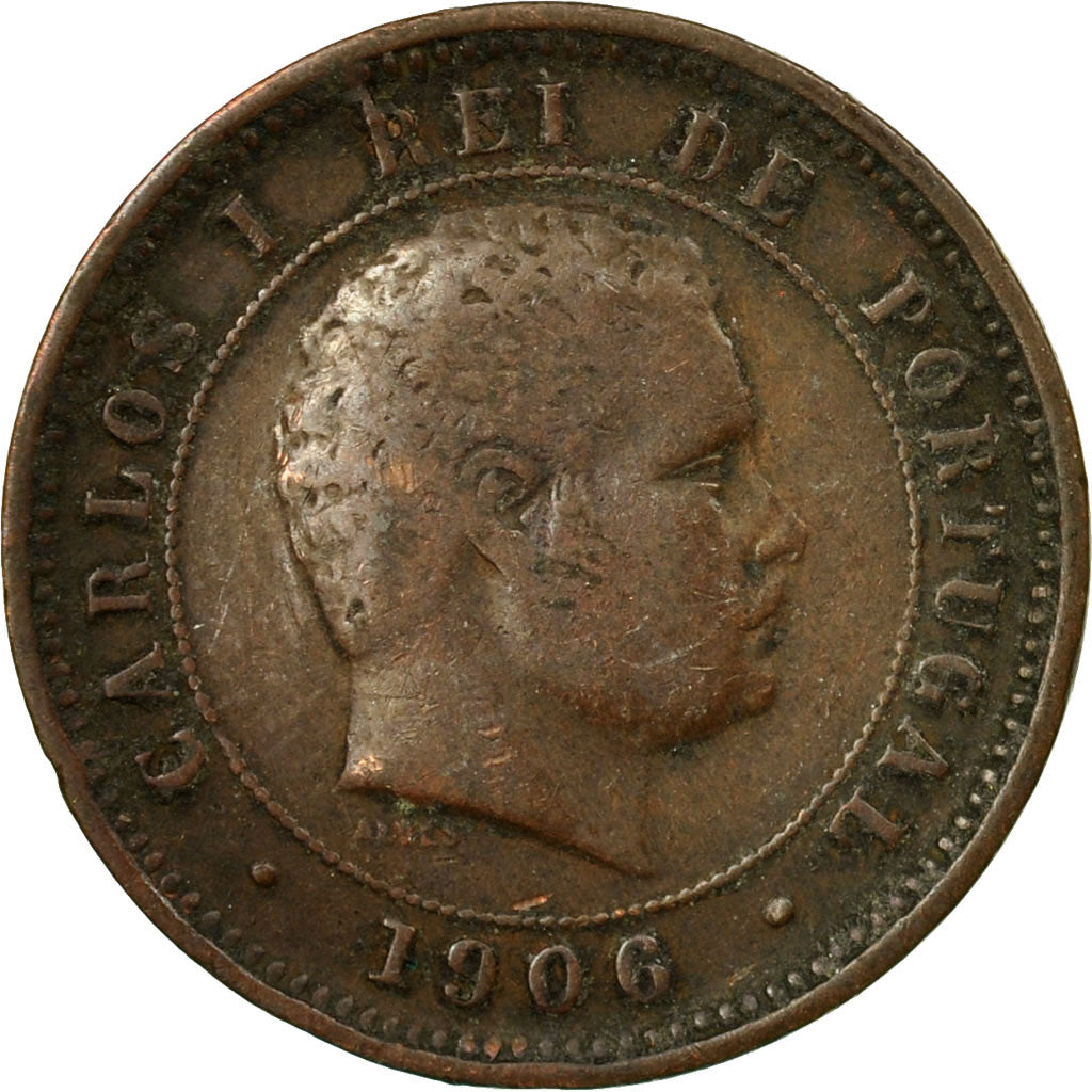 Coin, Portugal, Carlos I, 5 Reis, 1906, VF(30-35), Bronze, KM:530