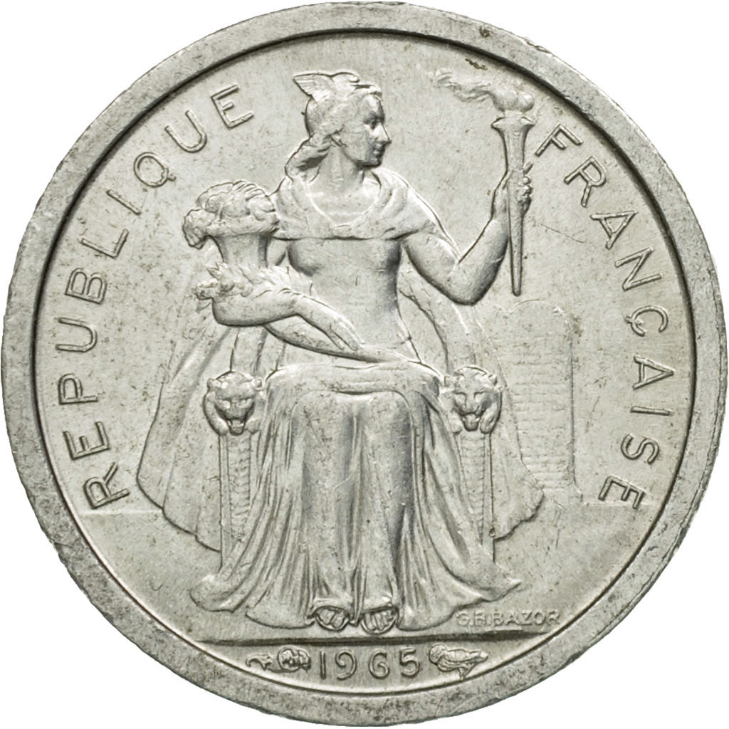 Münze, French Polynesia, 50 Centimes, 1965, Paris, SS, Aluminium, KM:1
