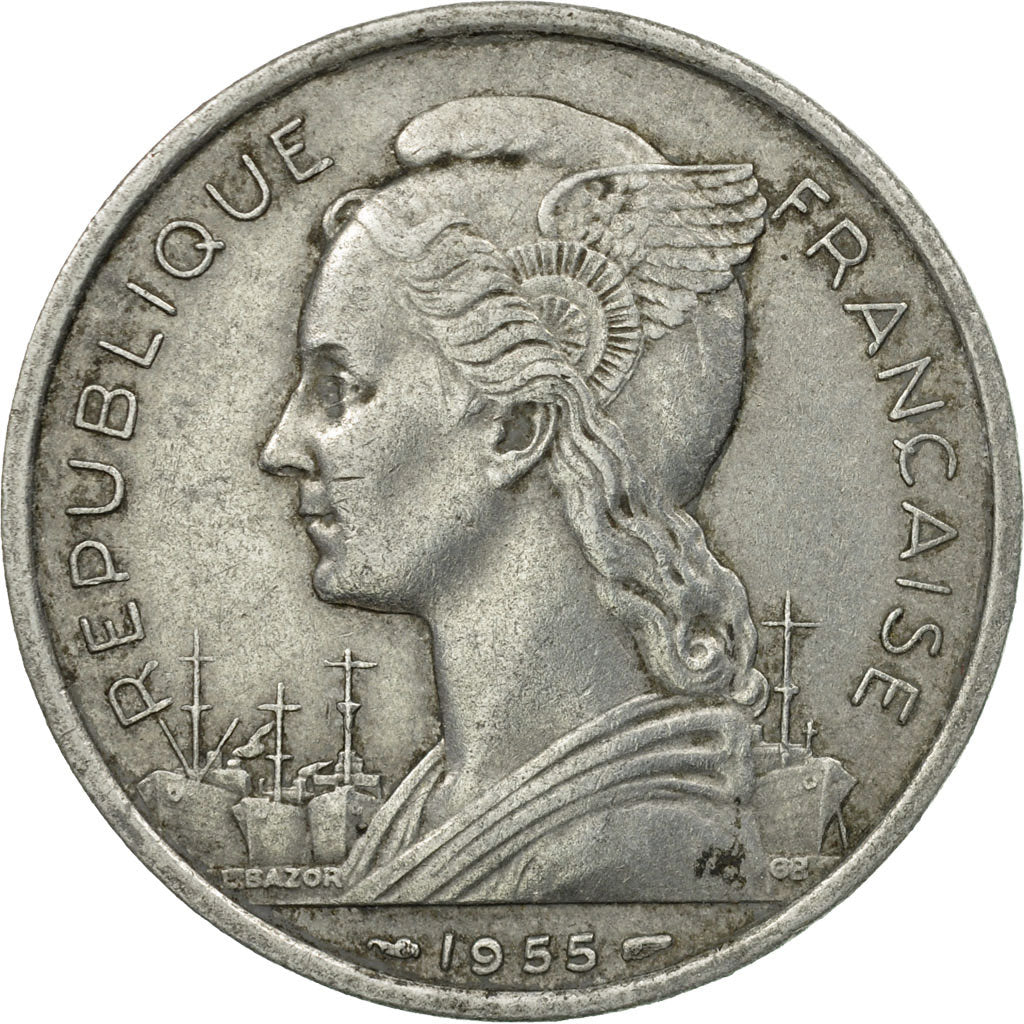 Münze, Réunion, 5 Francs, 1955, SS, Aluminium, KM:9
