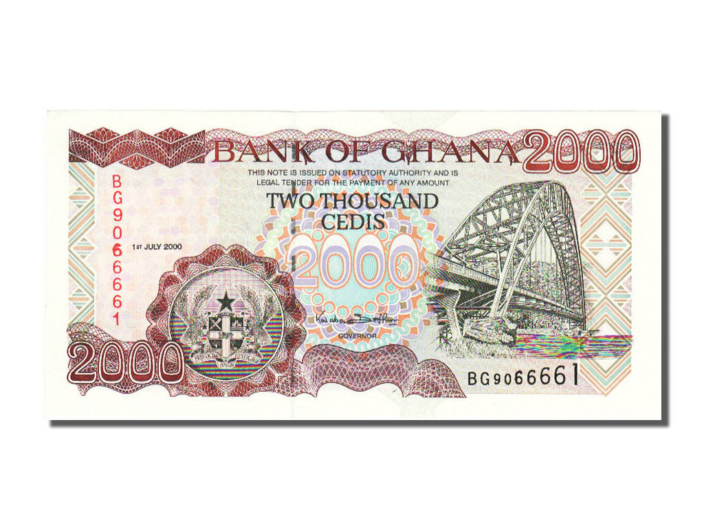 Ghana, 2000 Cedis, 2000, KM #33a, 2000-07-01, UNC(65-70), BG9066661