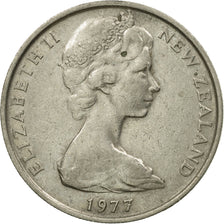 Moneda, Nueva Zelanda, Elizabeth II, 10 Cents, 1977, MBC, Cobre - níquel