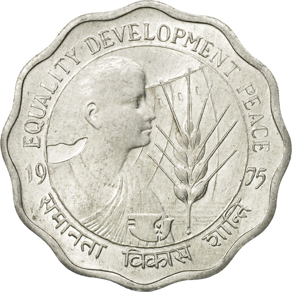 Munten, INDIAASE REPUBLIEK, 10 Paise, 1975, ZF, Aluminium, KM:29