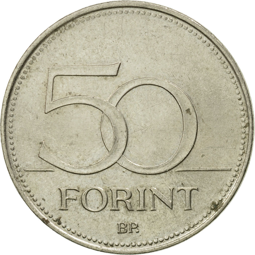 Moneta, Węgry, 50 Forint, 1994, Budapest, EF(40-45), Miedź-Nikiel, KM:697