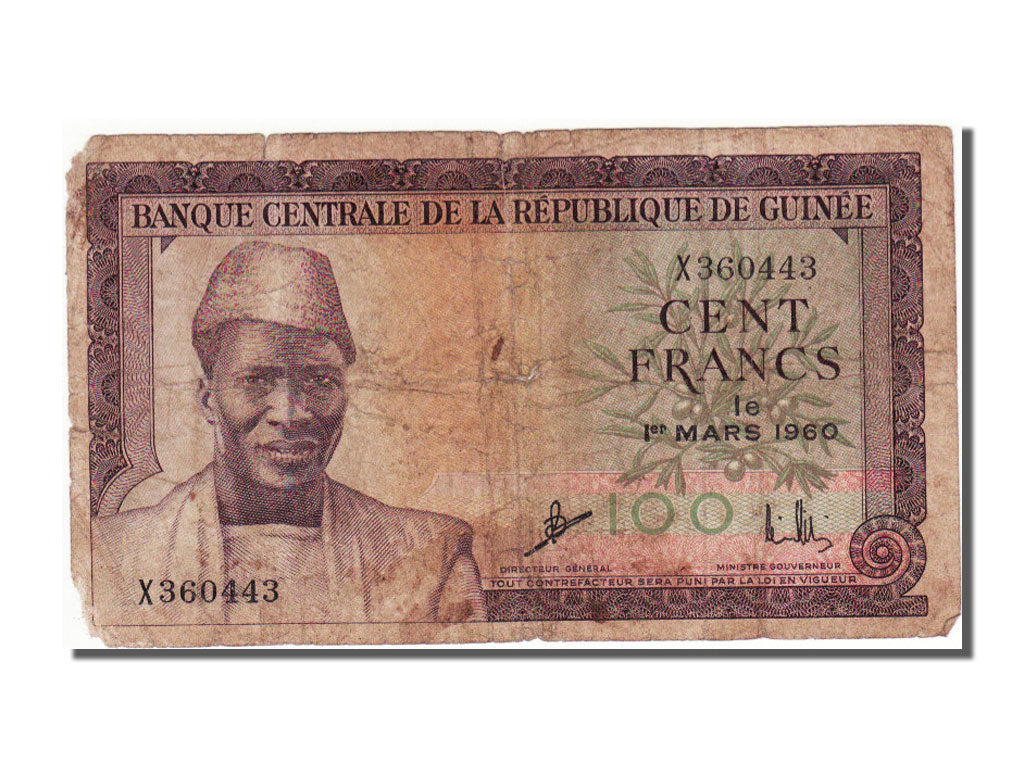 Guinea, 100 Francs, 1960, 1960-03-01, VF(20-25)