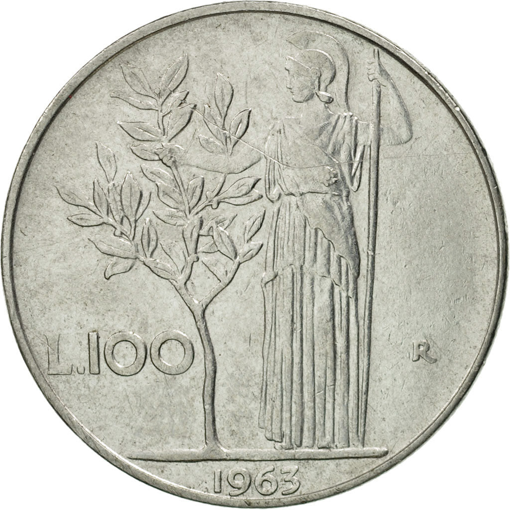 Coin, Italy, 100 Lire, 1963, Rome, VF(30-35), Stainless Steel, KM:96.1