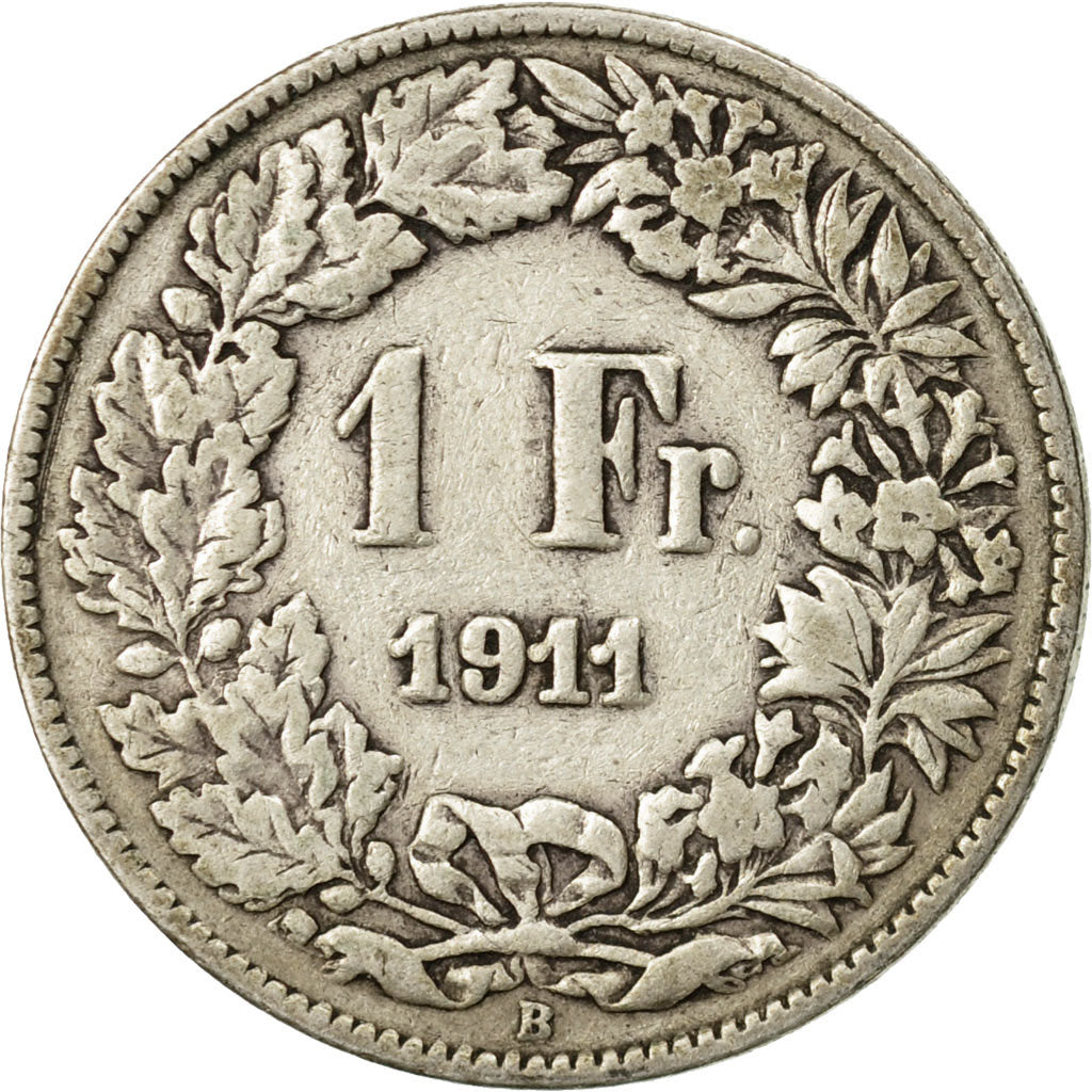 Moneta, Svizzera, Franc, 1911, Bern, MB, Argento, KM:24