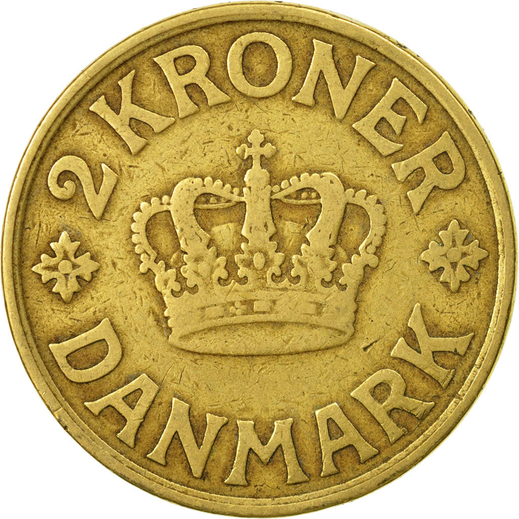 Moneta, Danimarca, Christian X, 2 Kroner, 1925, Copenhagen, MB+