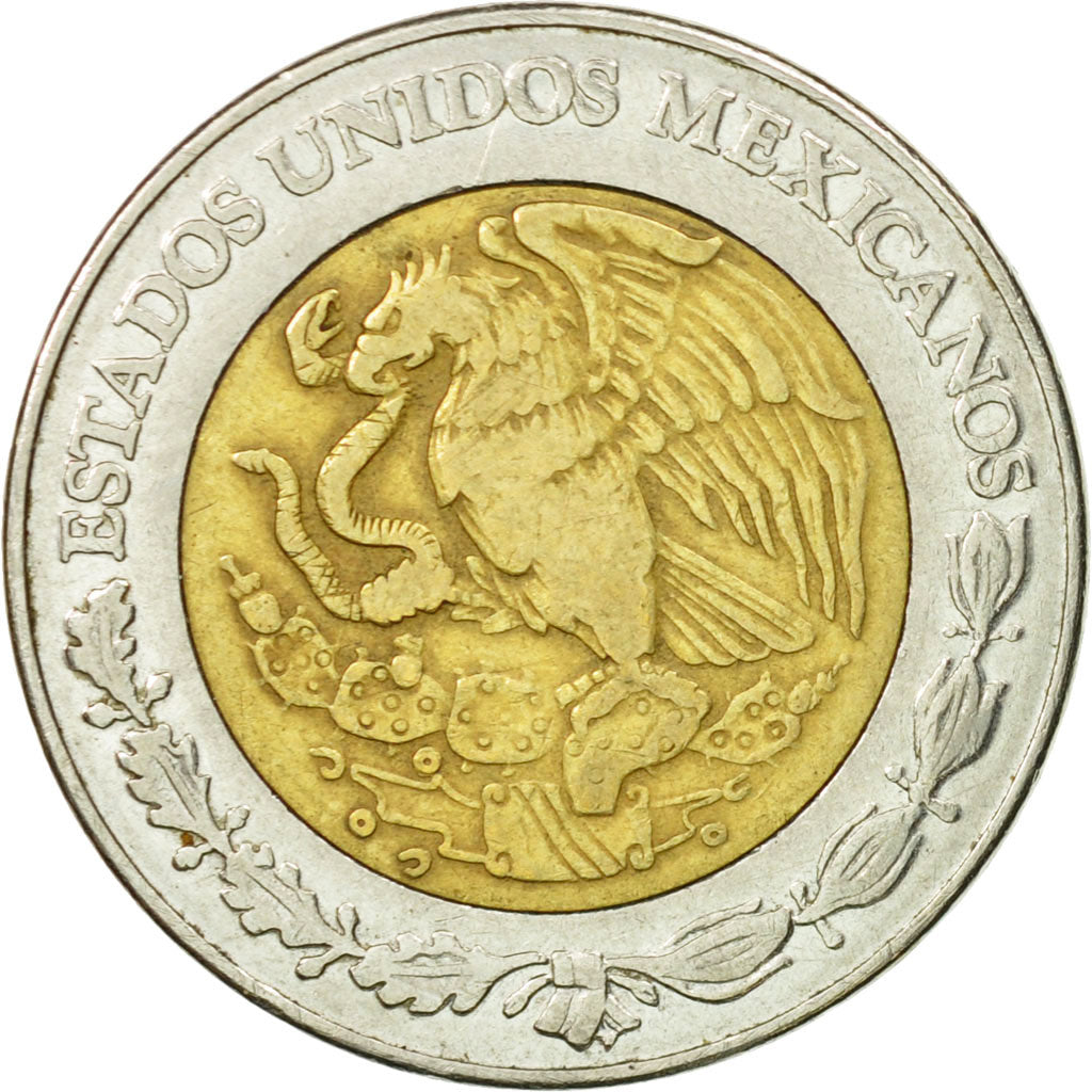 Moneta, Messico, 5 Pesos, 2002, Mexico City, MB+, Bi-metallico, KM:605