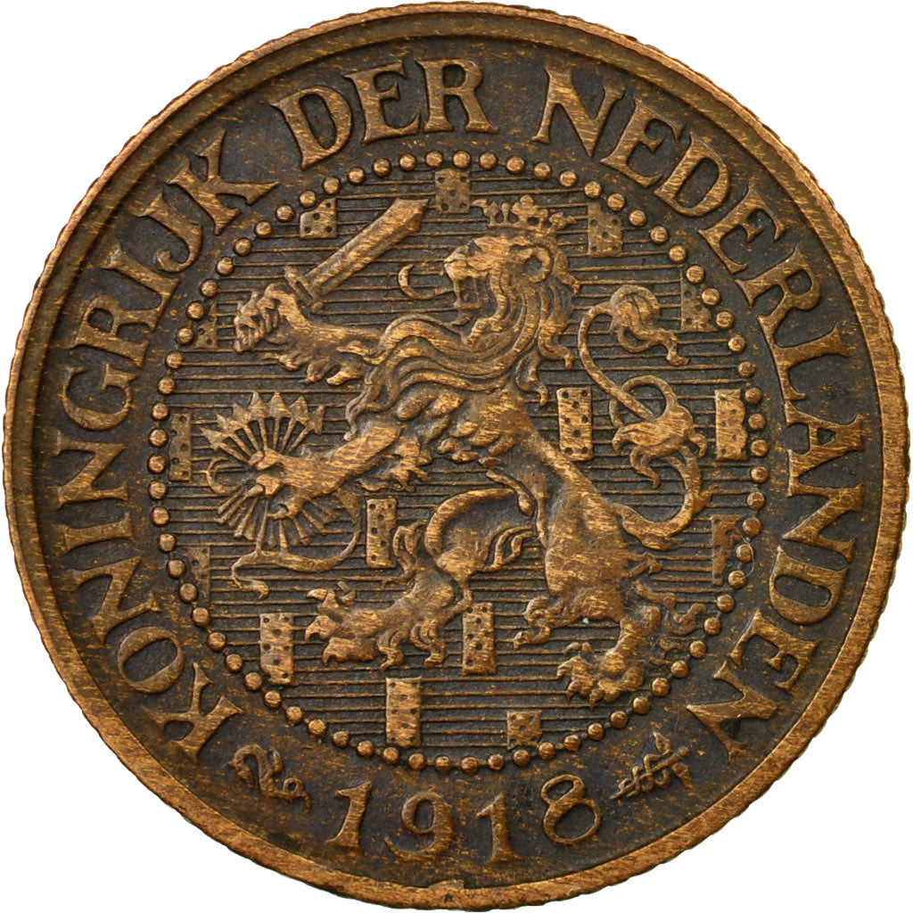 Coin, Netherlands, Wilhelmina I, 2-1/2 Cent, 1918, VF(30-35), Bronze, KM:150