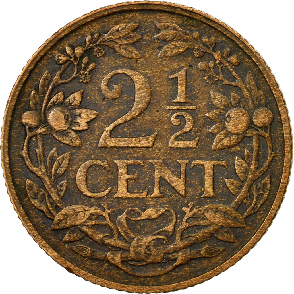 Coin, Netherlands, Wilhelmina I, 2-1/2 Cent, 1918, VF(30-35), Bronze, KM:150