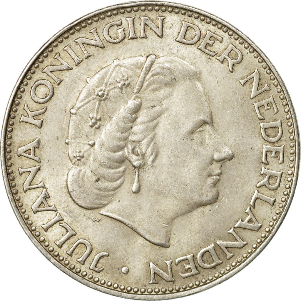 Münze, Niederlande, Juliana, 2-1/2 Gulden, 1962, S+, Silber, KM:185