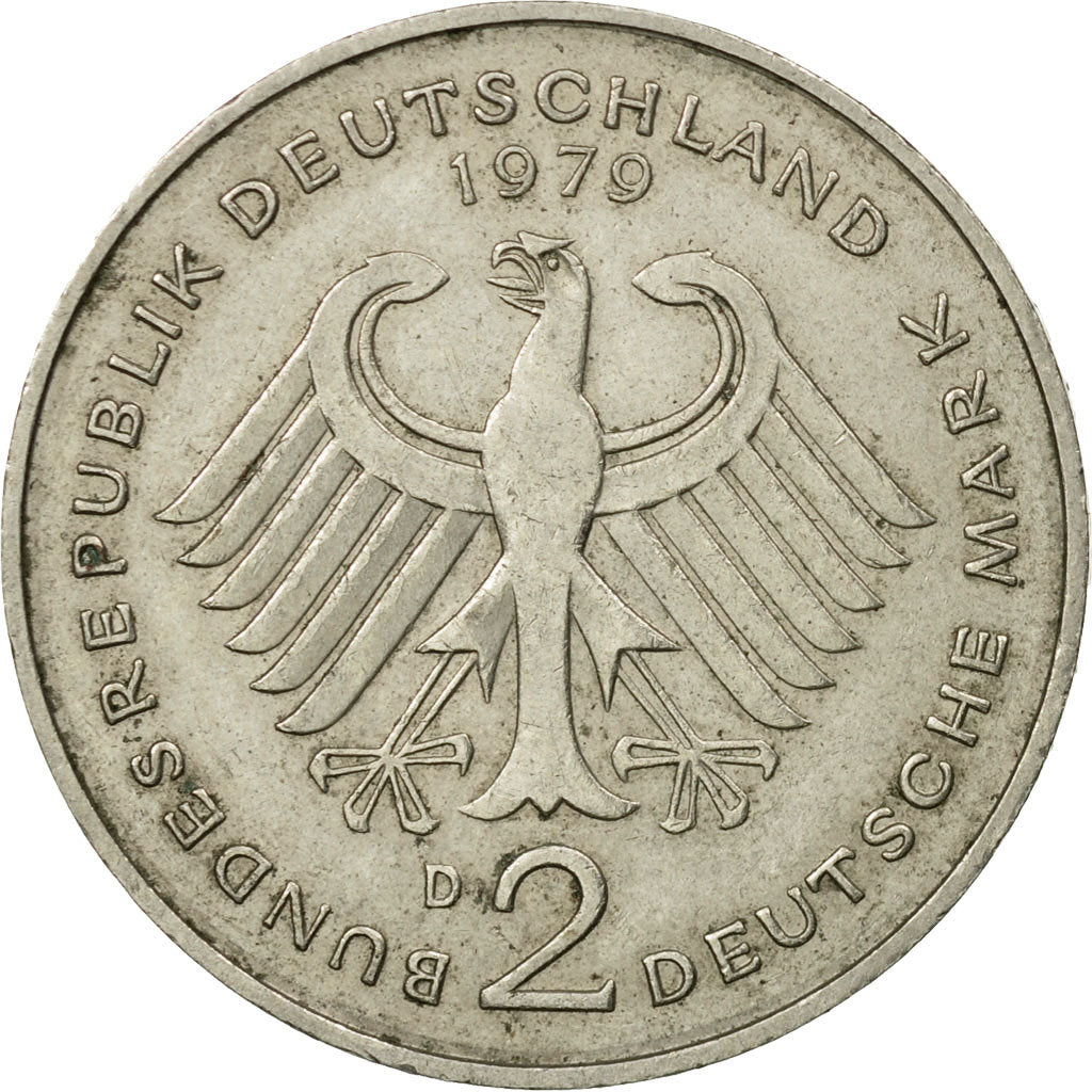 Munten, Federale Duitse Republiek, 2 Mark, 1979, Munich, FR+, Copper-Nickel Clad