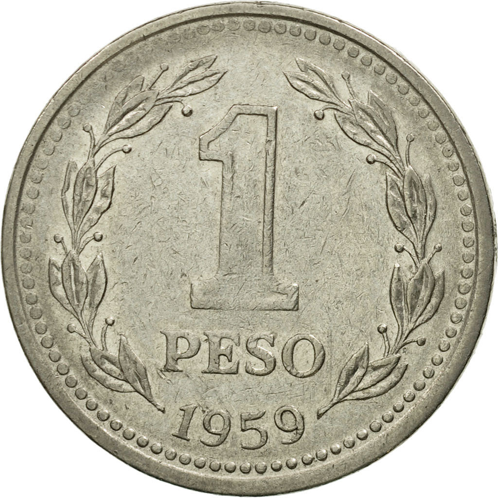 Monnaie, Argentine, Peso, 1959, TB+, Nickel Clad Steel, KM:57