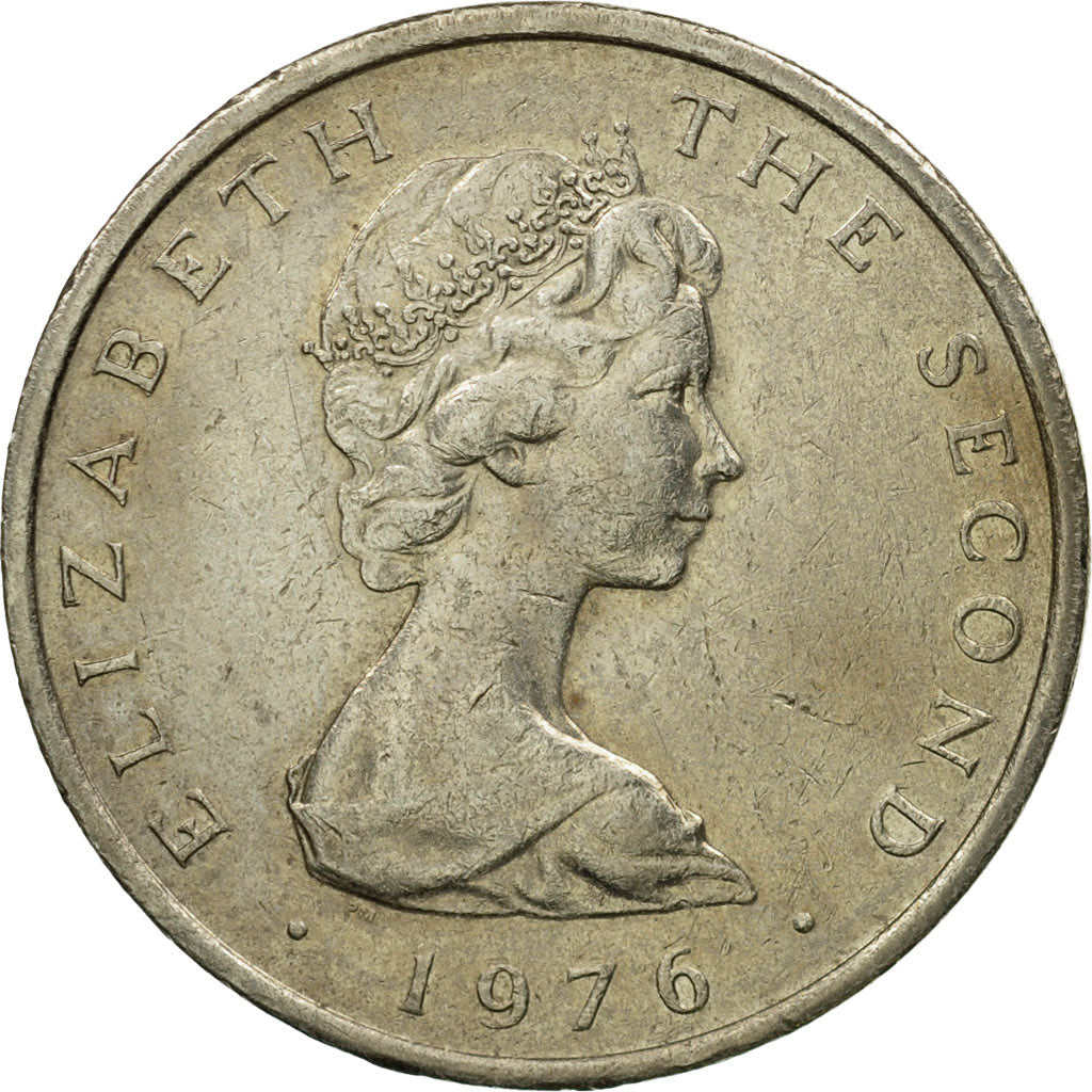 Coin, Isle of Man, Elizabeth II, 10 Pence, 1976, Pobjoy Mint, VF(30-35)