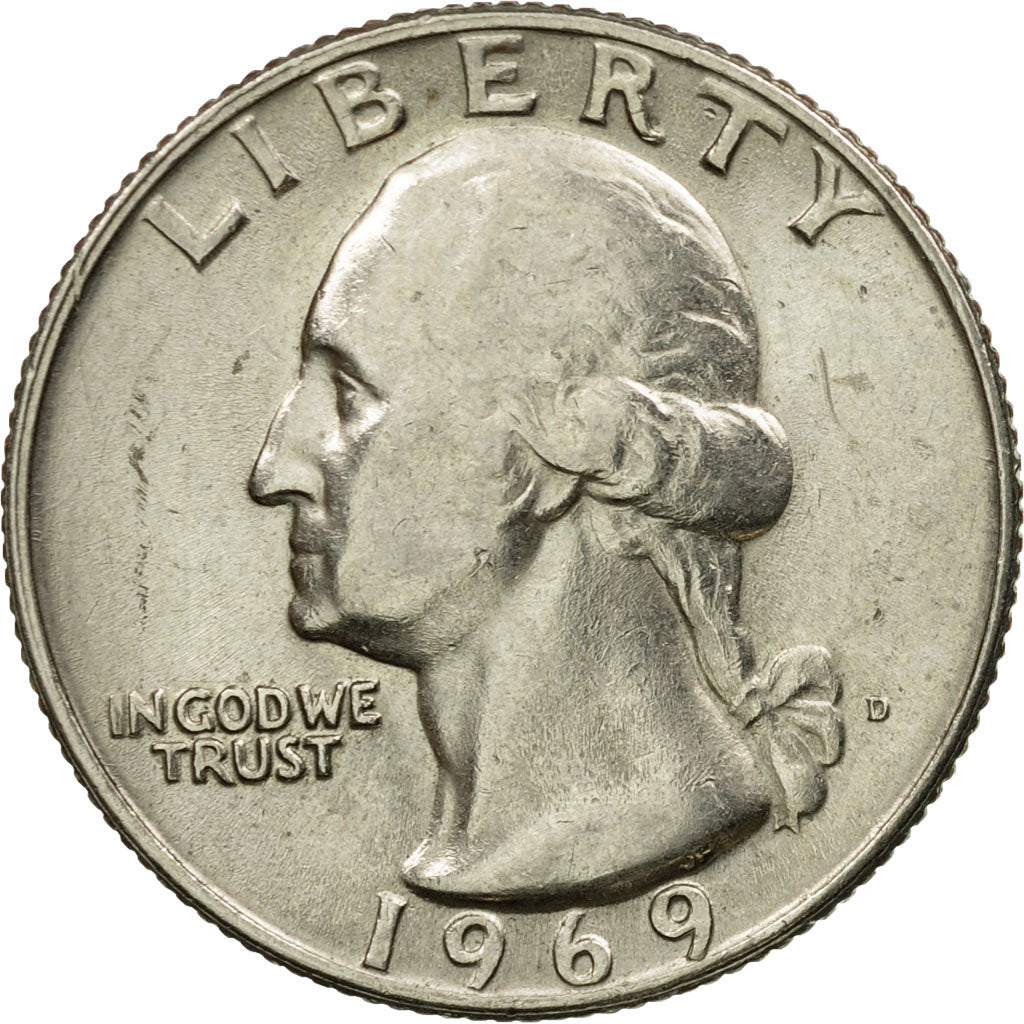 Coin, United States, Washington Quarter, Quarter, 1969, U.S. Mint, Denver