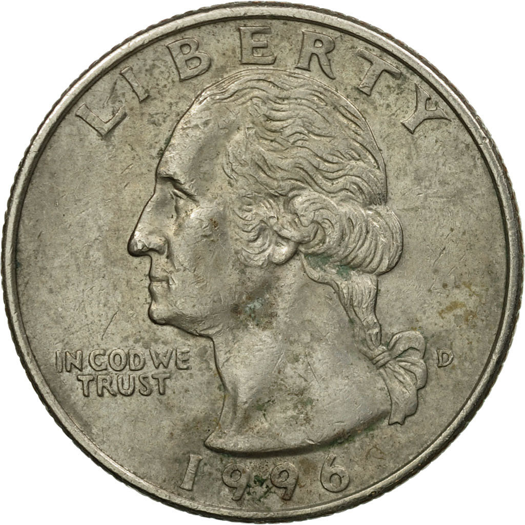 Monnaie, États-Unis, Washington Quarter, Quarter, 1996, U.S. Mint, Denver, TB