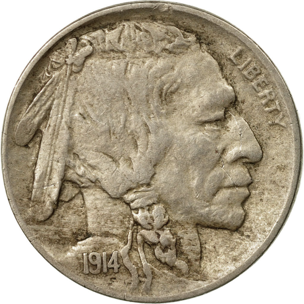 Monnaie, États-Unis, Buffalo Nickel, 5 Cents, 1914, U.S. Mint, Philadelphie