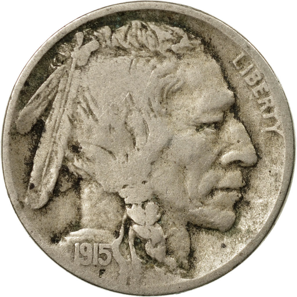 Moneta, Stati Uniti, Buffalo Nickel, 5 Cents, 1915, U.S. Mint, Denver, MB