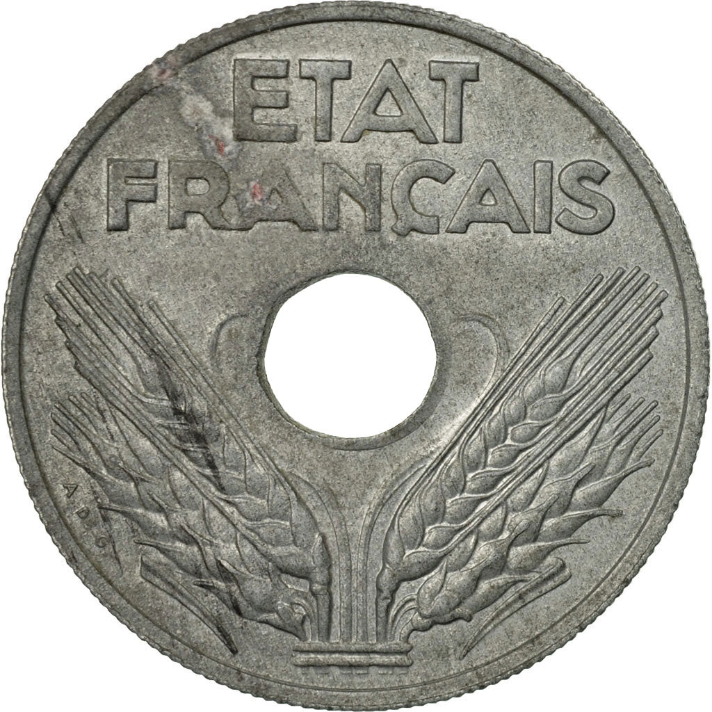 Monnaie, France, État français, 20 Centimes, 1944, Paris, TB+, Iron