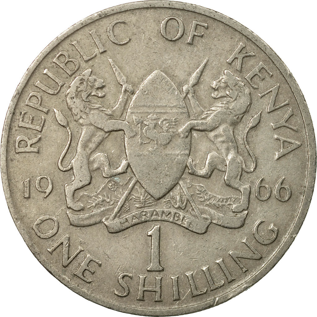 Coin, Kenya, Shilling, 1966, VF(30-35), Copper-nickel, KM:5