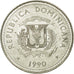 Munten, Dominicaanse Republiek, 25 Centavos, 1990, ZF, Nickel Clad Steel