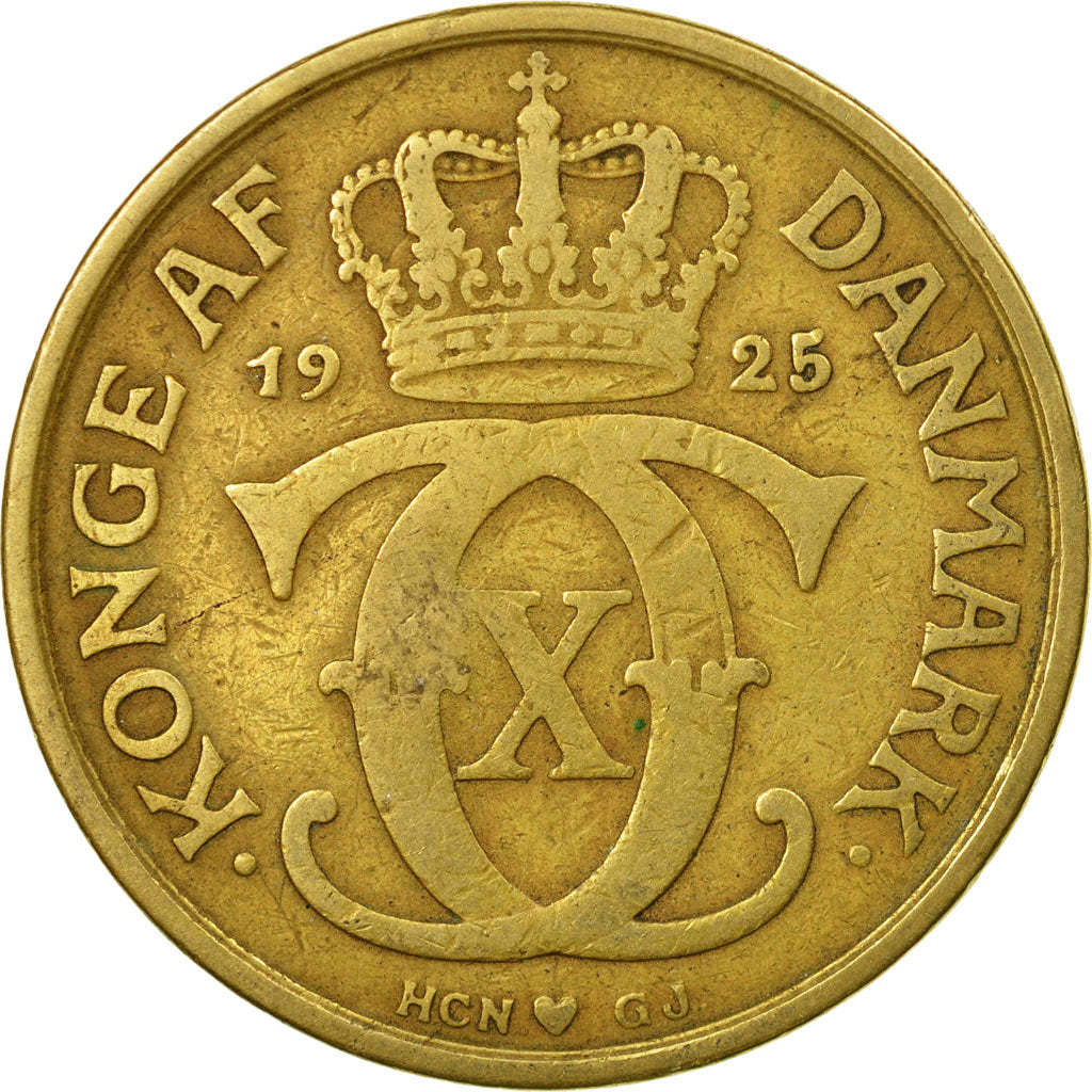Munten, Denemarken, Christian X, 2 Kroner, 1925, Copenhagen, FR+