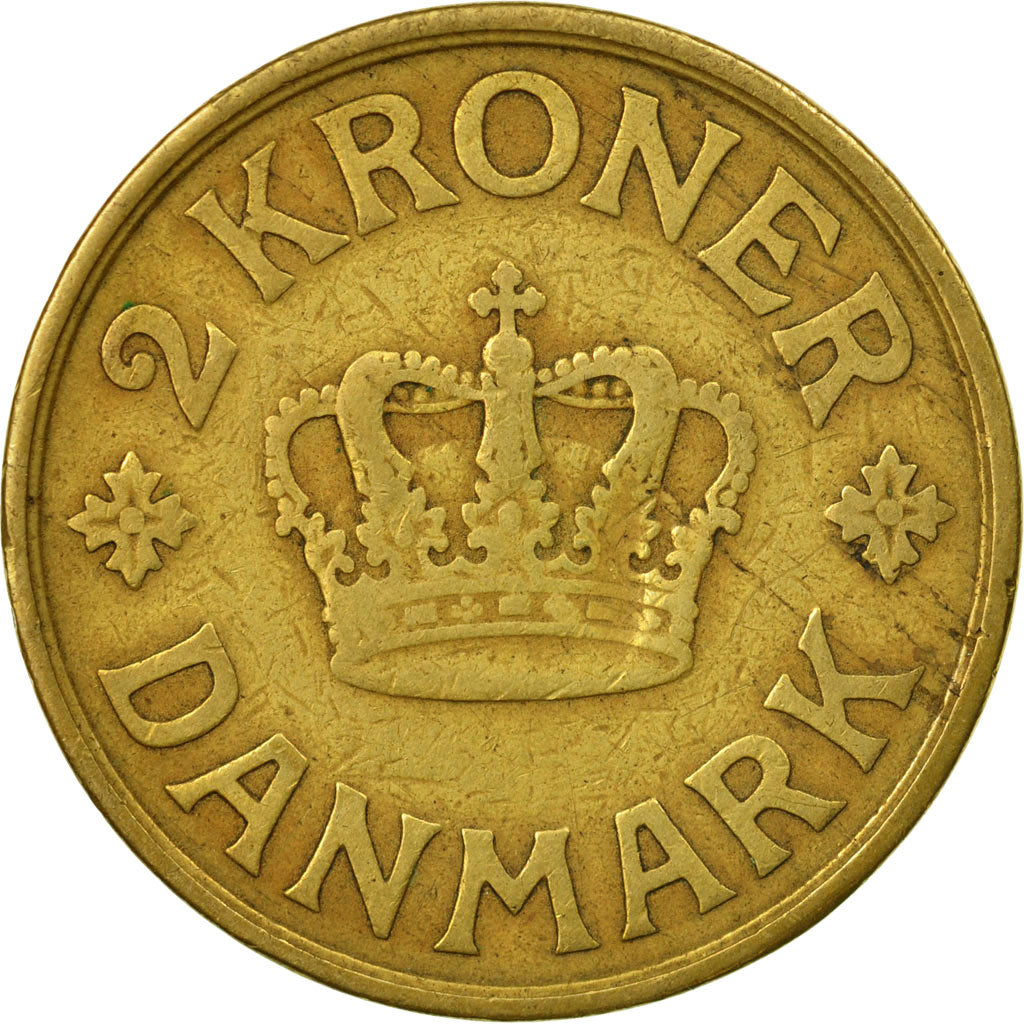 Munten, Denemarken, Christian X, 2 Kroner, 1925, Copenhagen, FR+