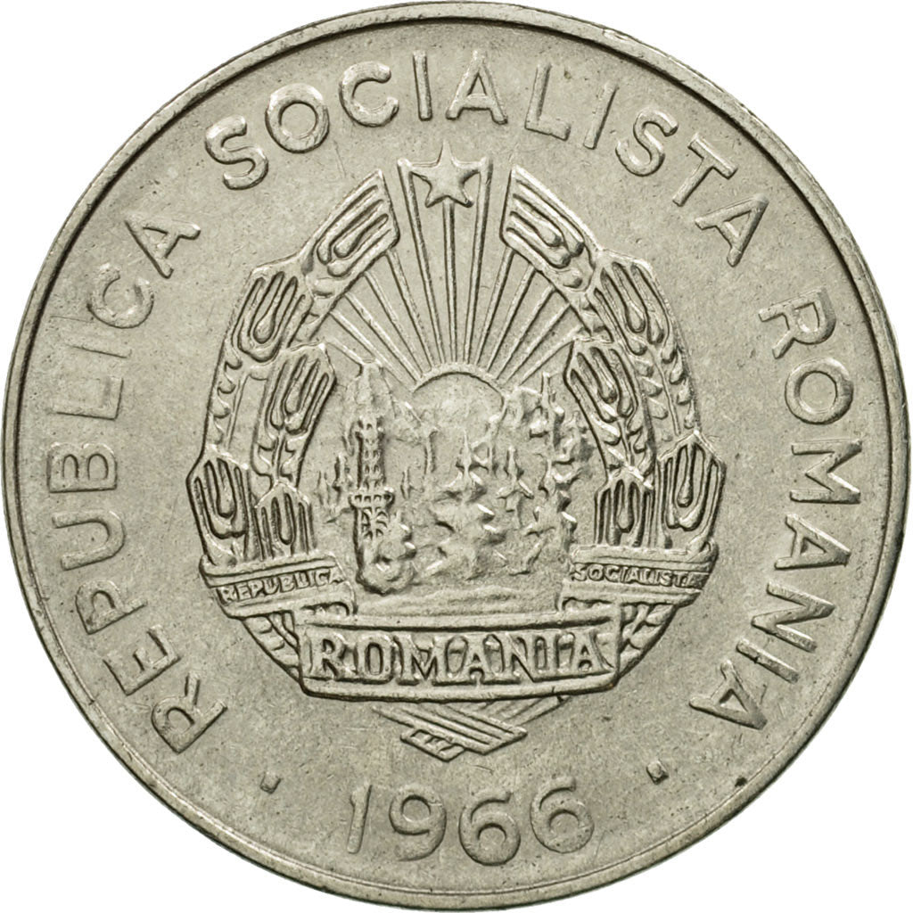 Monnaie, Roumanie, 25 Bani, 1966, TB+, Nickel Clad Steel, KM:94