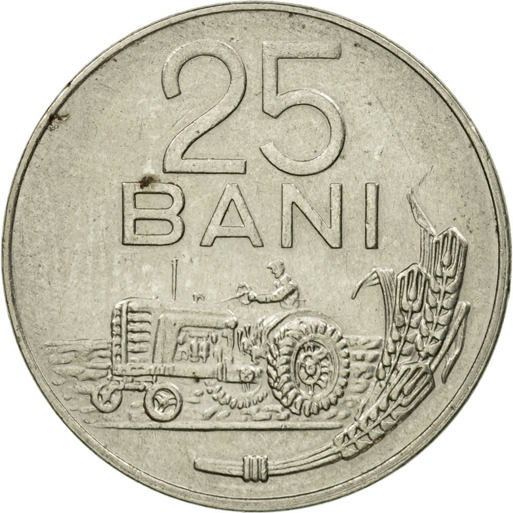 Monnaie, Roumanie, 25 Bani, 1966, TB+, Nickel Clad Steel, KM:94