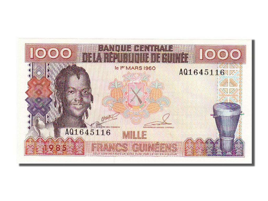 Guinea, 1000 Francs, 1985, KM #32a, UNC(65-70), AQ1645116
