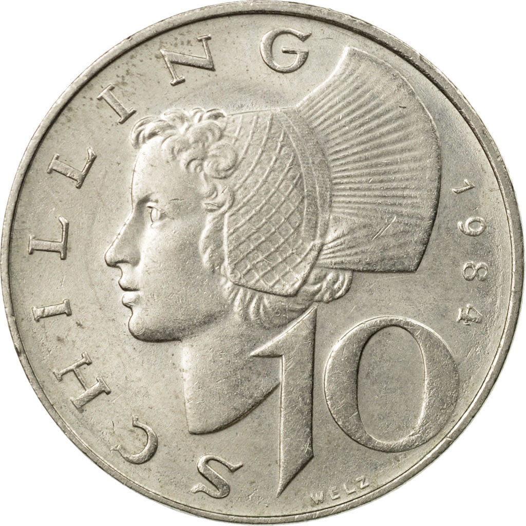 Moneta, Austria, 10 Schilling, 1984, MB+, Nichel placcato rame-nichel, KM:2918