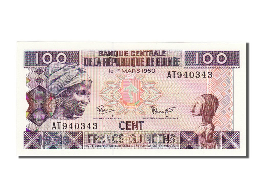 Guinea, 100 Francs, 1998, KM #35a, UNC(65-70), AT940343