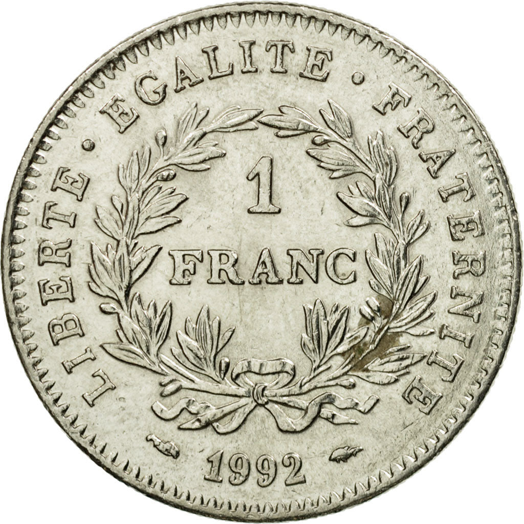 Moneda, Francia, République, Franc, 1992, Paris, BC+, Níquel, KM:1004.1