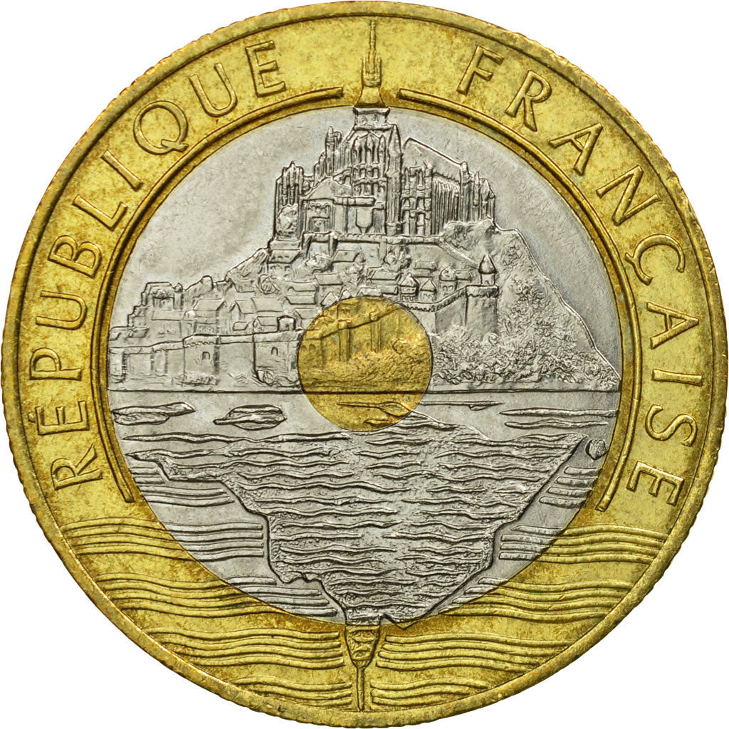 Münze, Frankreich, Mont Saint Michel, 20 Francs, 1993, Paris, SS, Tri-Metallic