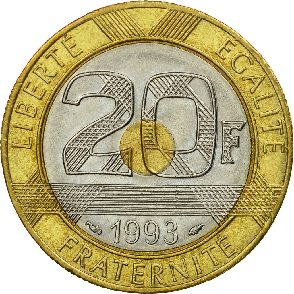 Münze, Frankreich, Mont Saint Michel, 20 Francs, 1993, Paris, SS, Tri-Metallic