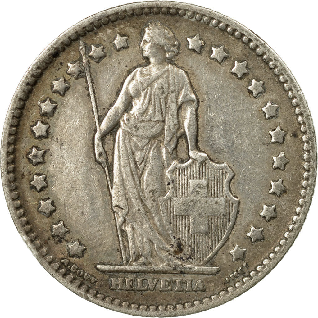 Moneda, Suiza, Franc, 1908, Bern, BC+, Plata, KM:24