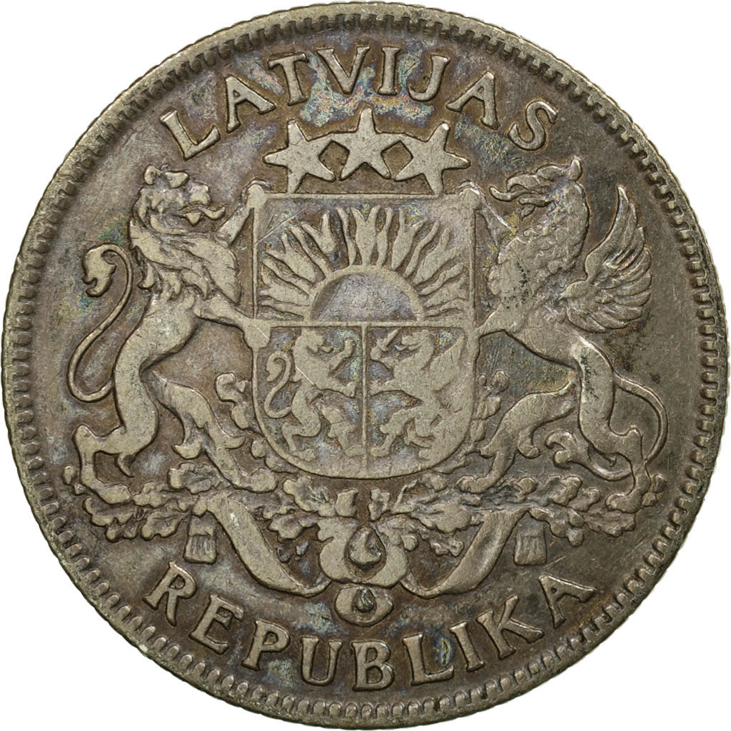 Munten, Letland, Lats, 1924, FR, Zilver, KM:7
