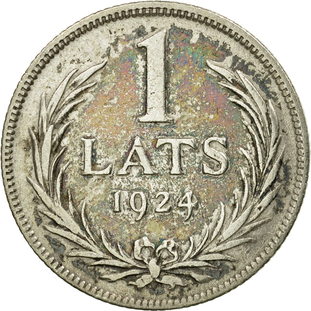 Munten, Letland, Lats, 1924, FR, Zilver, KM:7