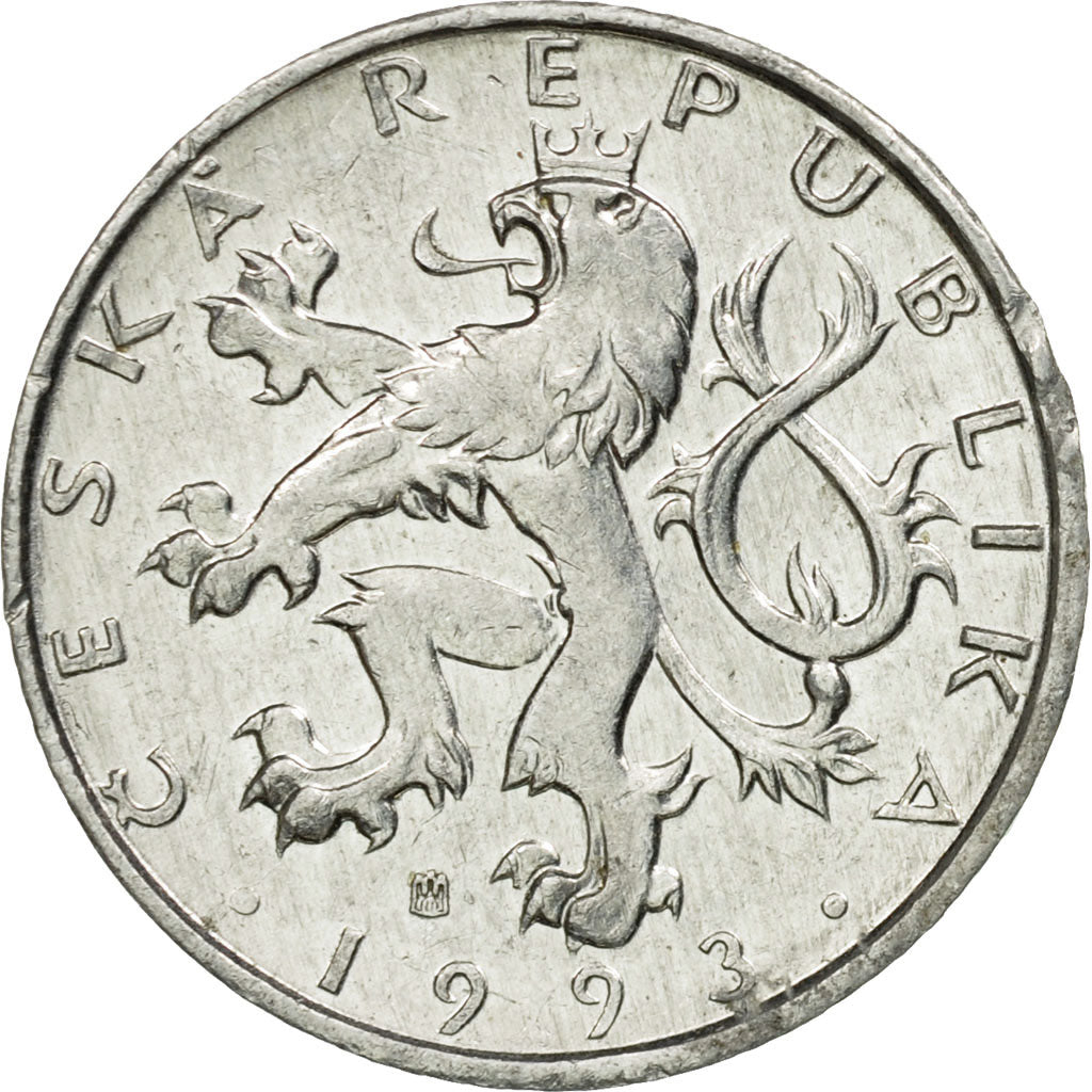 Münze, Tschechische Republik, 50 Haleru, 1993, S+, Aluminium, KM:3.1