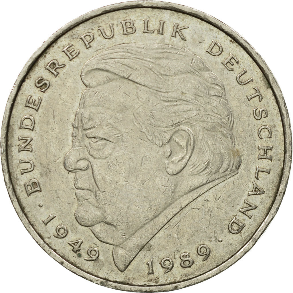 Munten, Federale Duitse Republiek, 2 Mark, 1990, Hamburg, FR+, Copper-Nickel