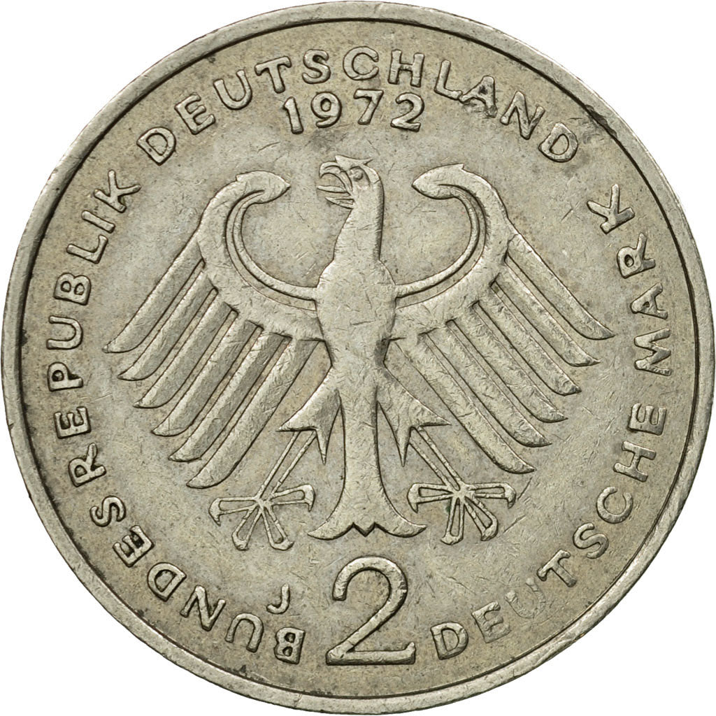 Munten, Federale Duitse Republiek, 2 Mark, 1972, Hambourg, ZF, Copper-Nickel