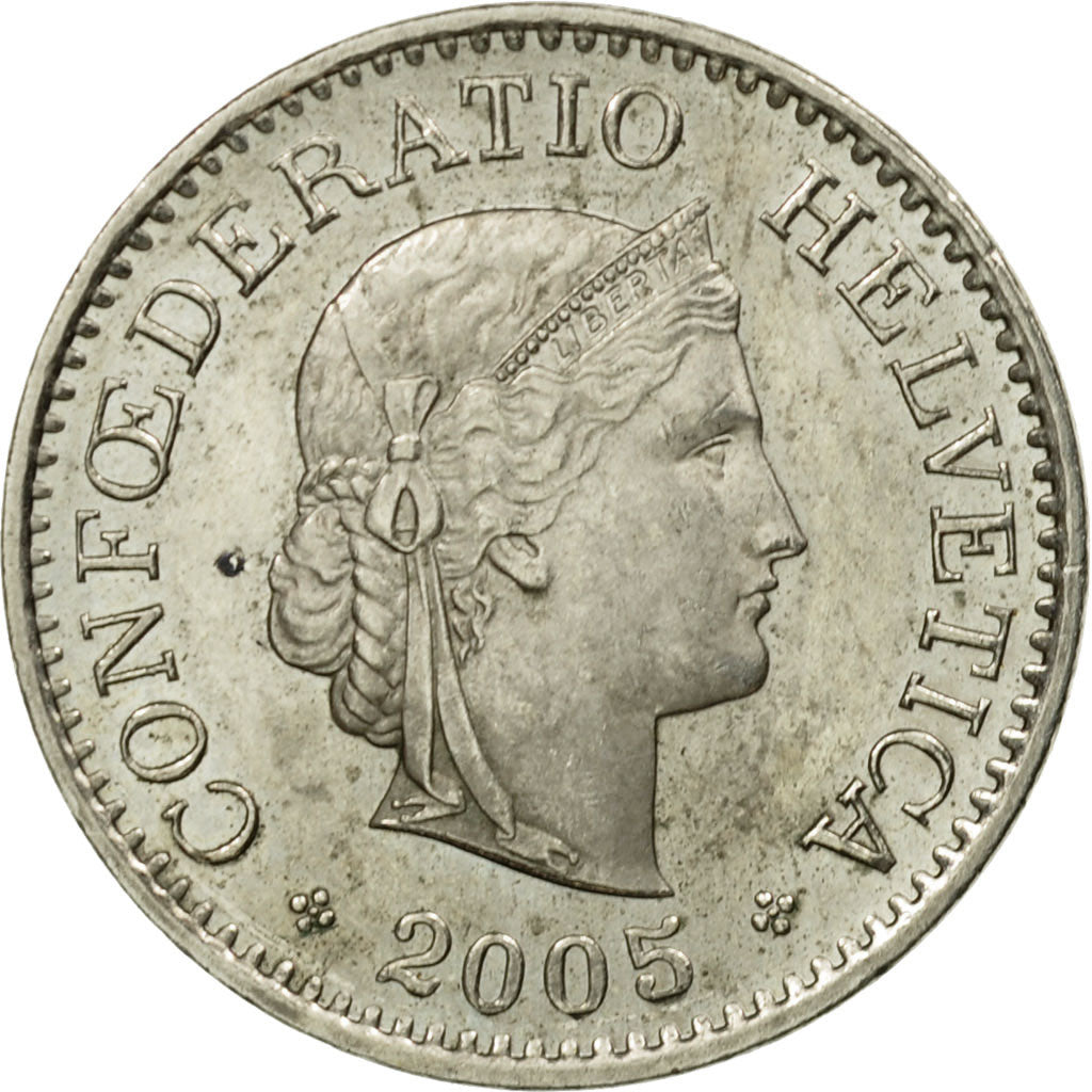Moneta, Svizzera, 10 Rappen, 2005, Bern, BB, Rame-nichel, KM:27