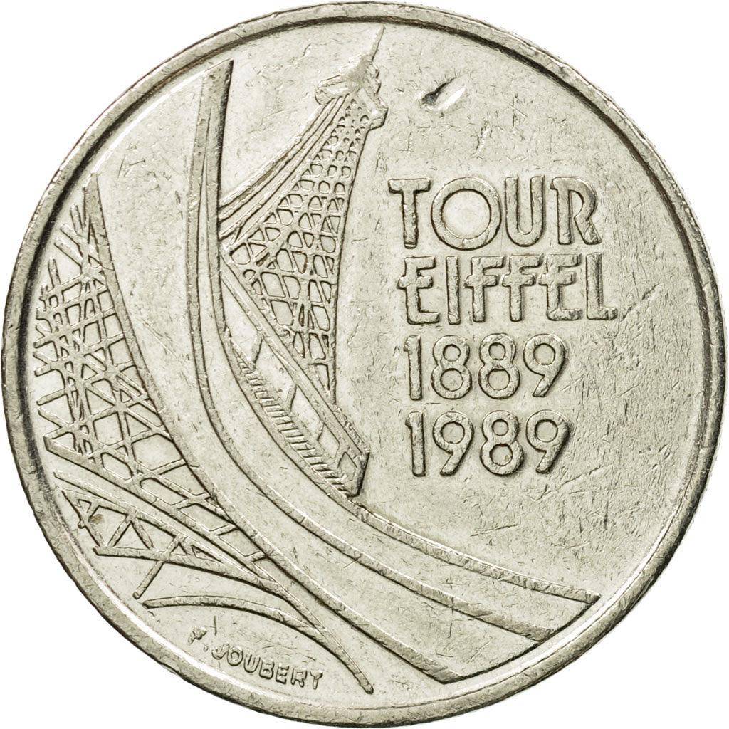 Munten, Frankrijk, Tour Eiffel, 5 Francs, 1989, Paris, FR+, Nickel, KM:968