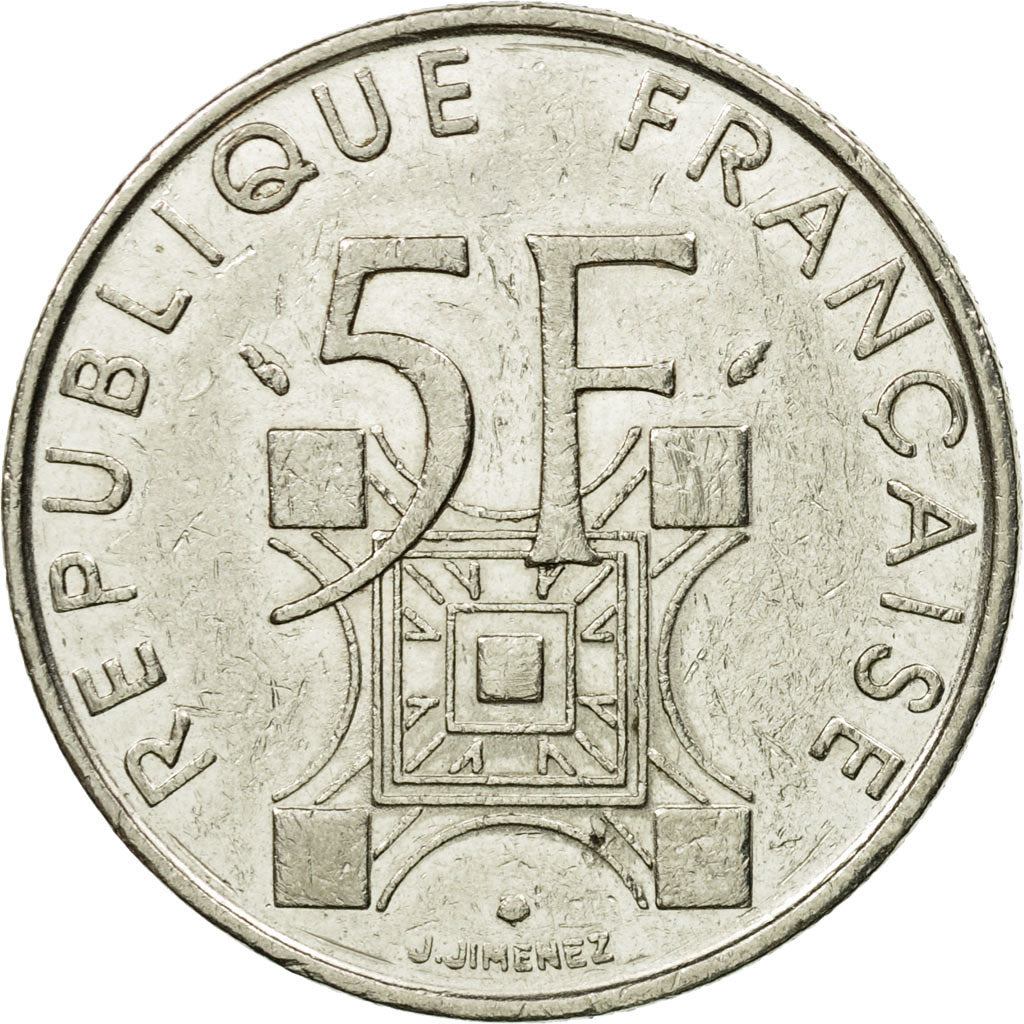 Munten, Frankrijk, Tour Eiffel, 5 Francs, 1989, Paris, FR+, Nickel, KM:968