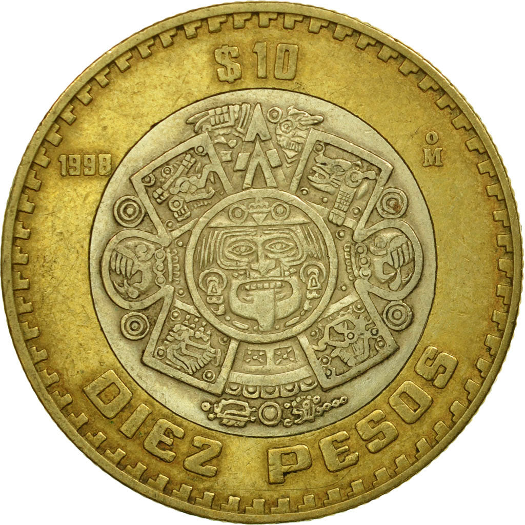 Monnaie, Mexique, 10 Pesos, 1998, Mexico City, TB+, Bi-Metallic, KM:616