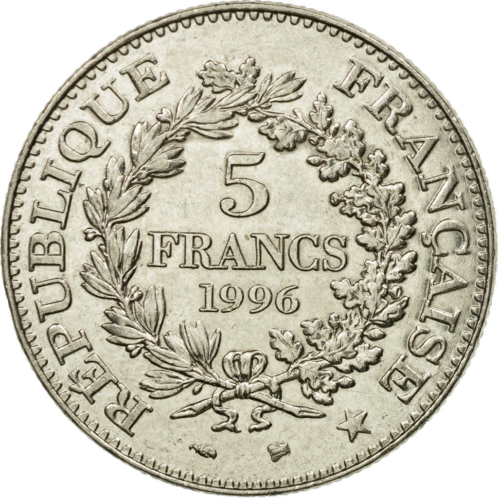 Coin, France, Hercule, 5 Francs, 1996, Paris, EF(40-45), Nickel, KM:1155