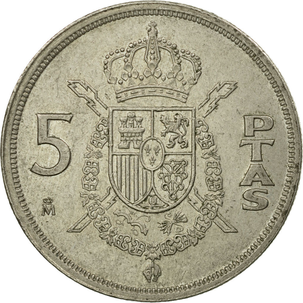 Coin, Spain, Juan Carlos I, 5 Pesetas, 1983, VF(30-35), Copper-nickel, KM:823