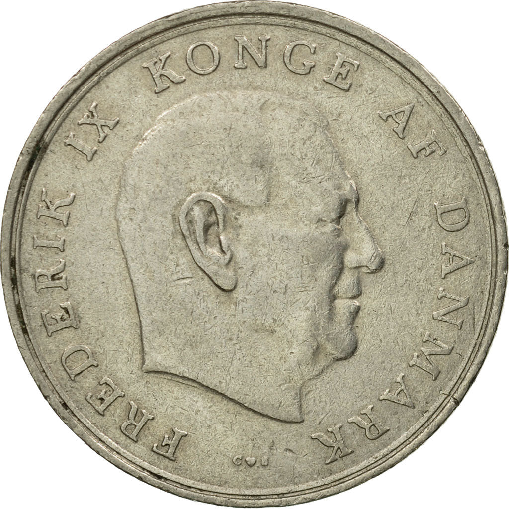 Coin, Denmark, Frederik IX, Krone, 1961, Copenhagen, EF(40-45), Copper-nickel